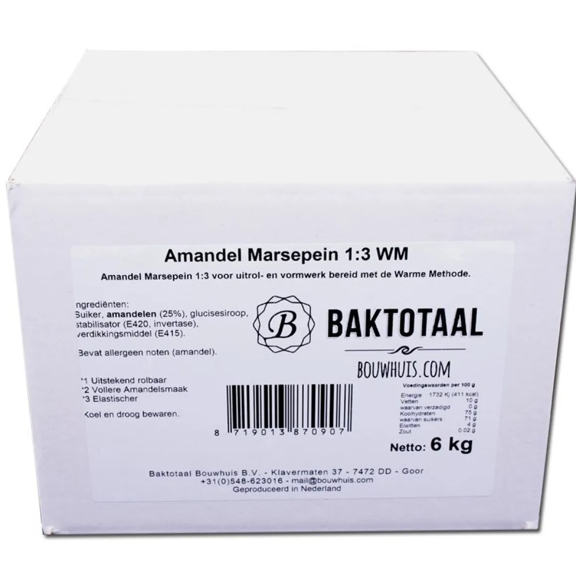 Amandel Marsepein 1:3 Naturel Damco 6kg