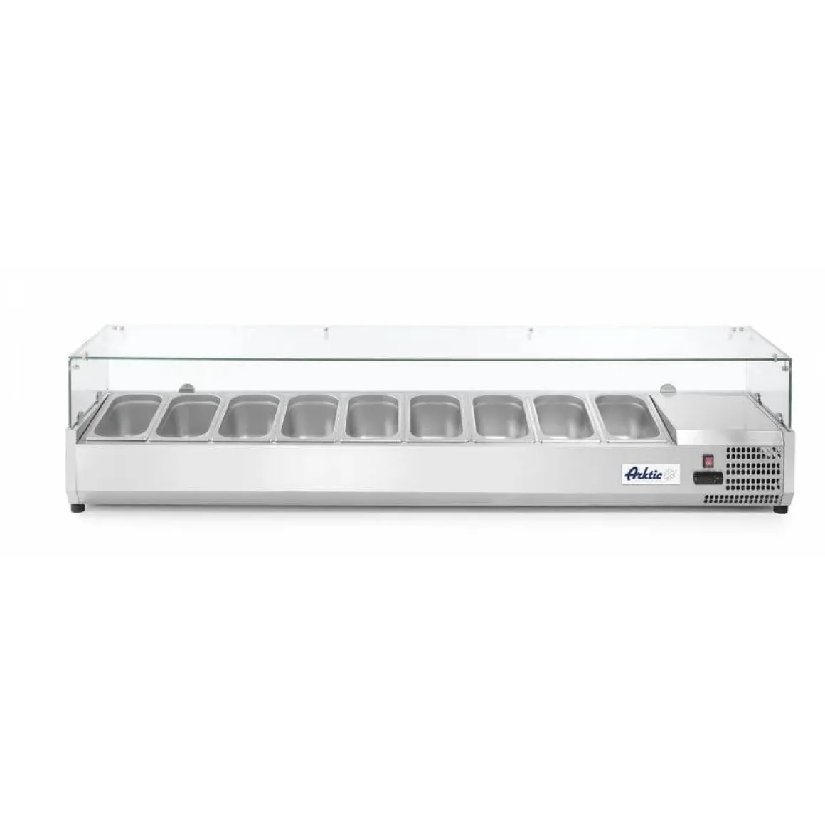 Arktic Opzetkoelvitrine met glas 9x GN 1/3