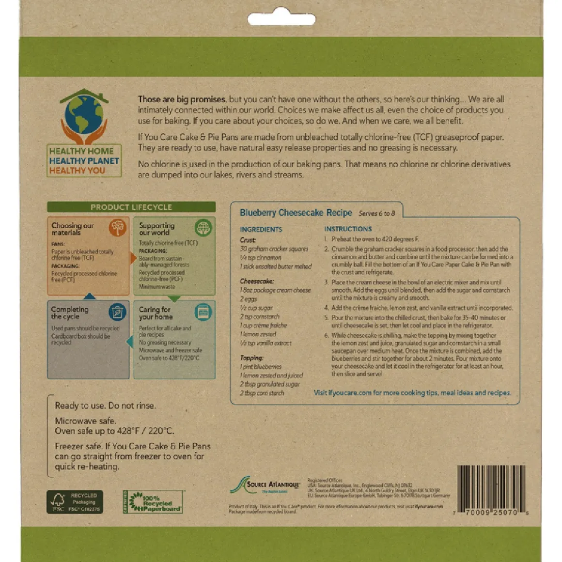 Bakvorm Rond Ongebleekt Papier Ø200x34mm 4st.