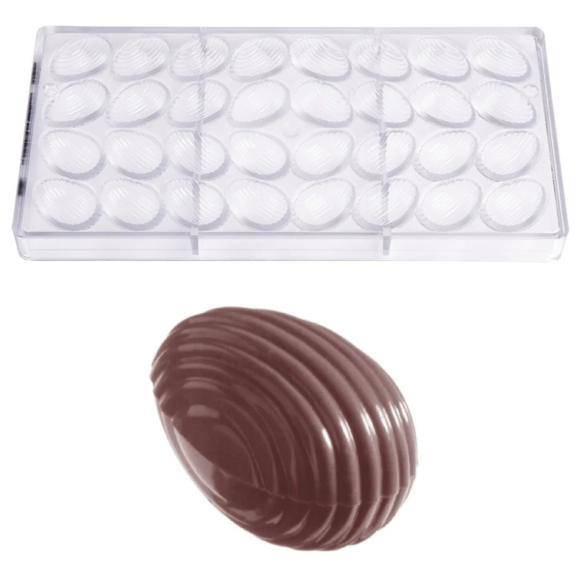 Bonbonvorm Chocolate World Gestreept Ei (32x) 32x22x11mm