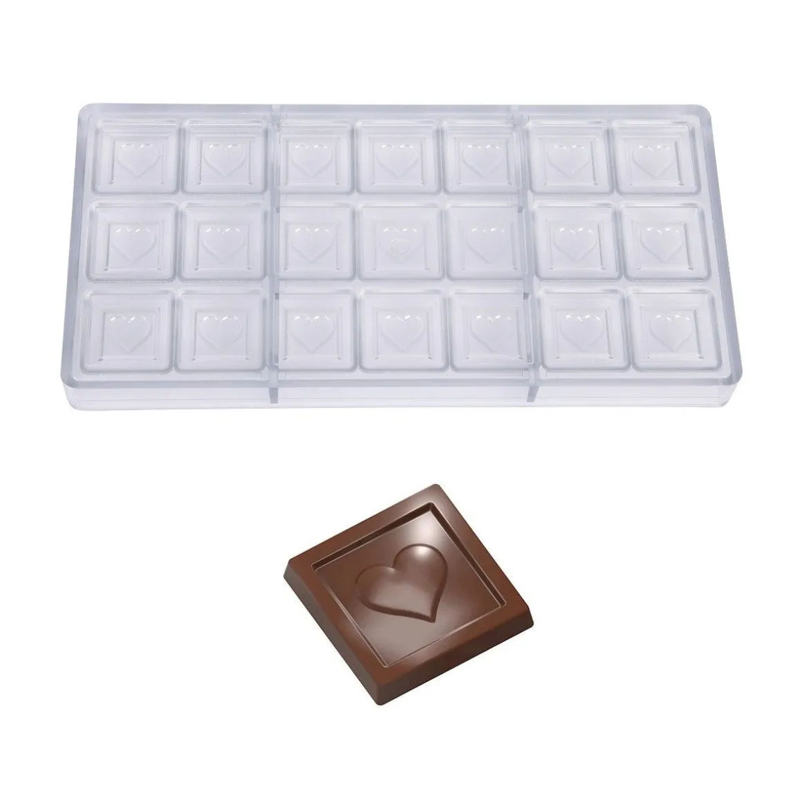 Bonbonvorm Chocolate World Hart Caraque (21x) 32x5mm