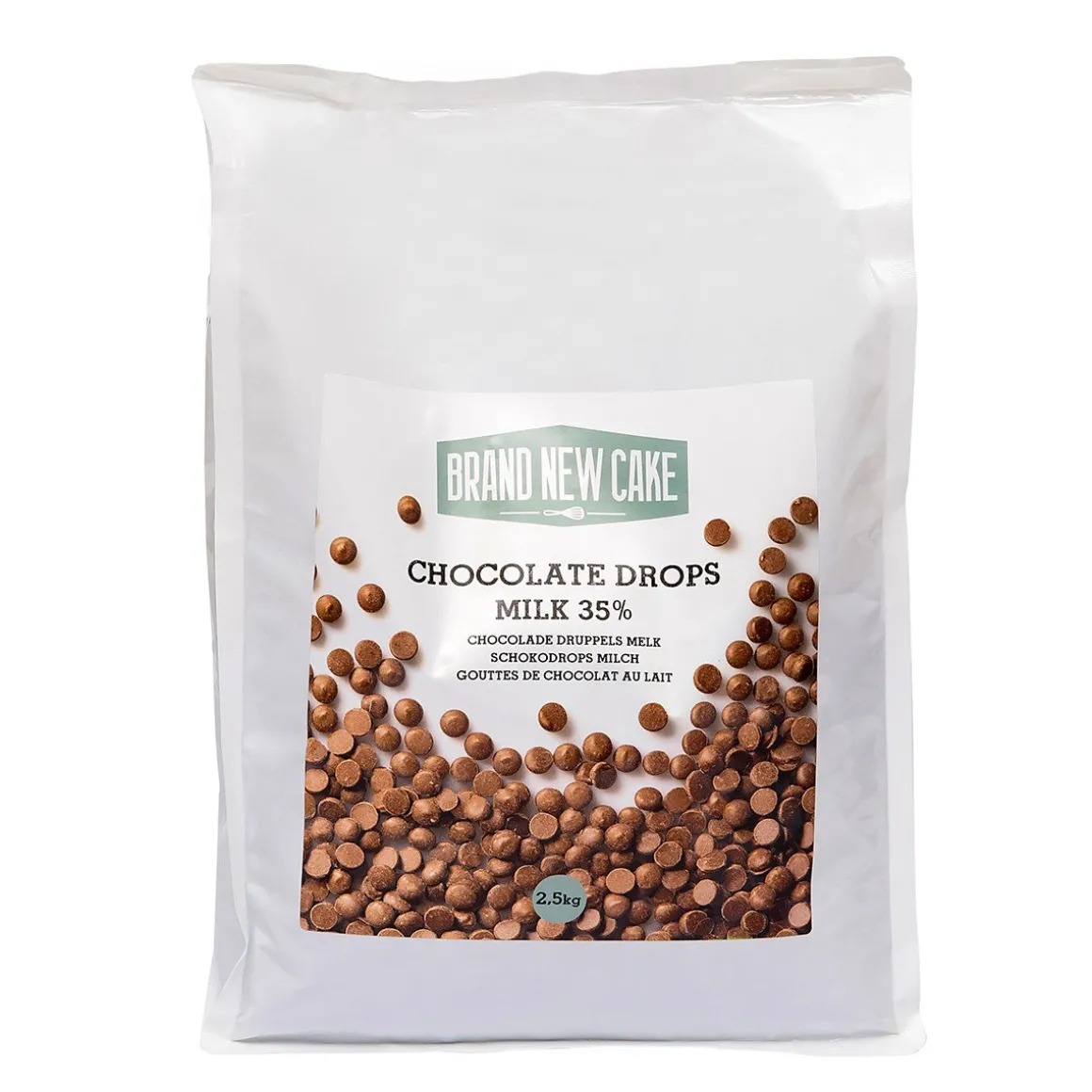 BrandNewCake Chocolade Druppels Melk (35%) 2,5kg
