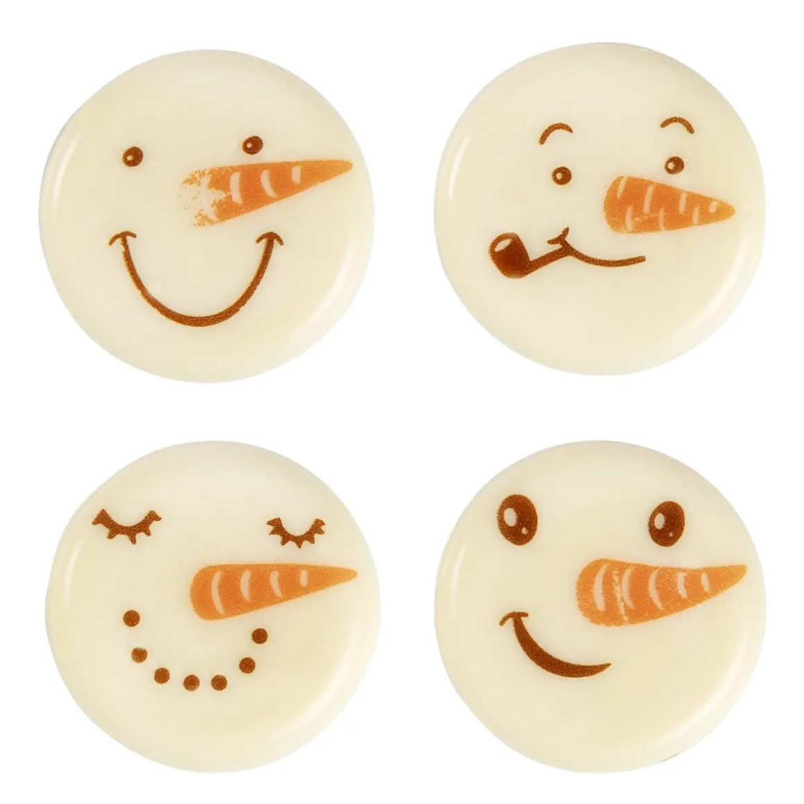 BrandNewCake Chocoladedecoratie Sneeuwpop Gezicht 96st