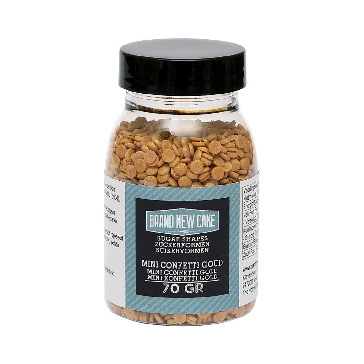 BrandNewCake Confetti Goud 4mm 70gr.