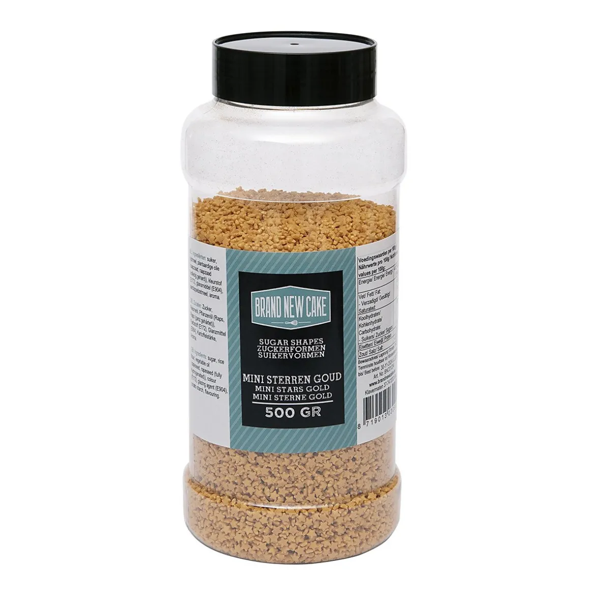 BrandNewCake Confetti Mini Sterren Goud 3mm 500gr.