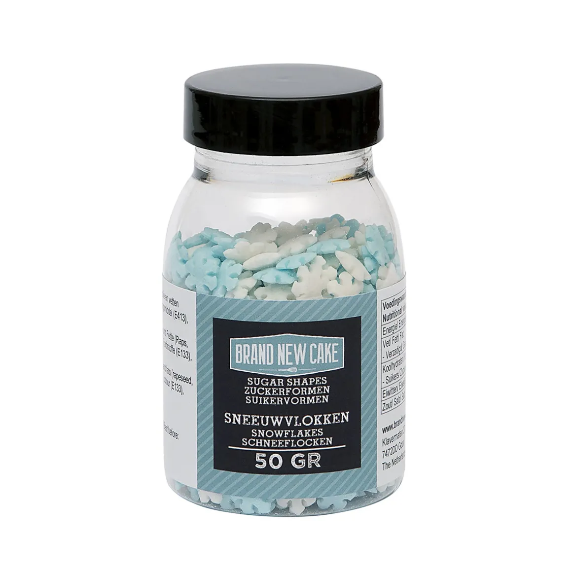 BrandNewCake Confetti Sneeuwvlokken Blauw/Wit 50gr.