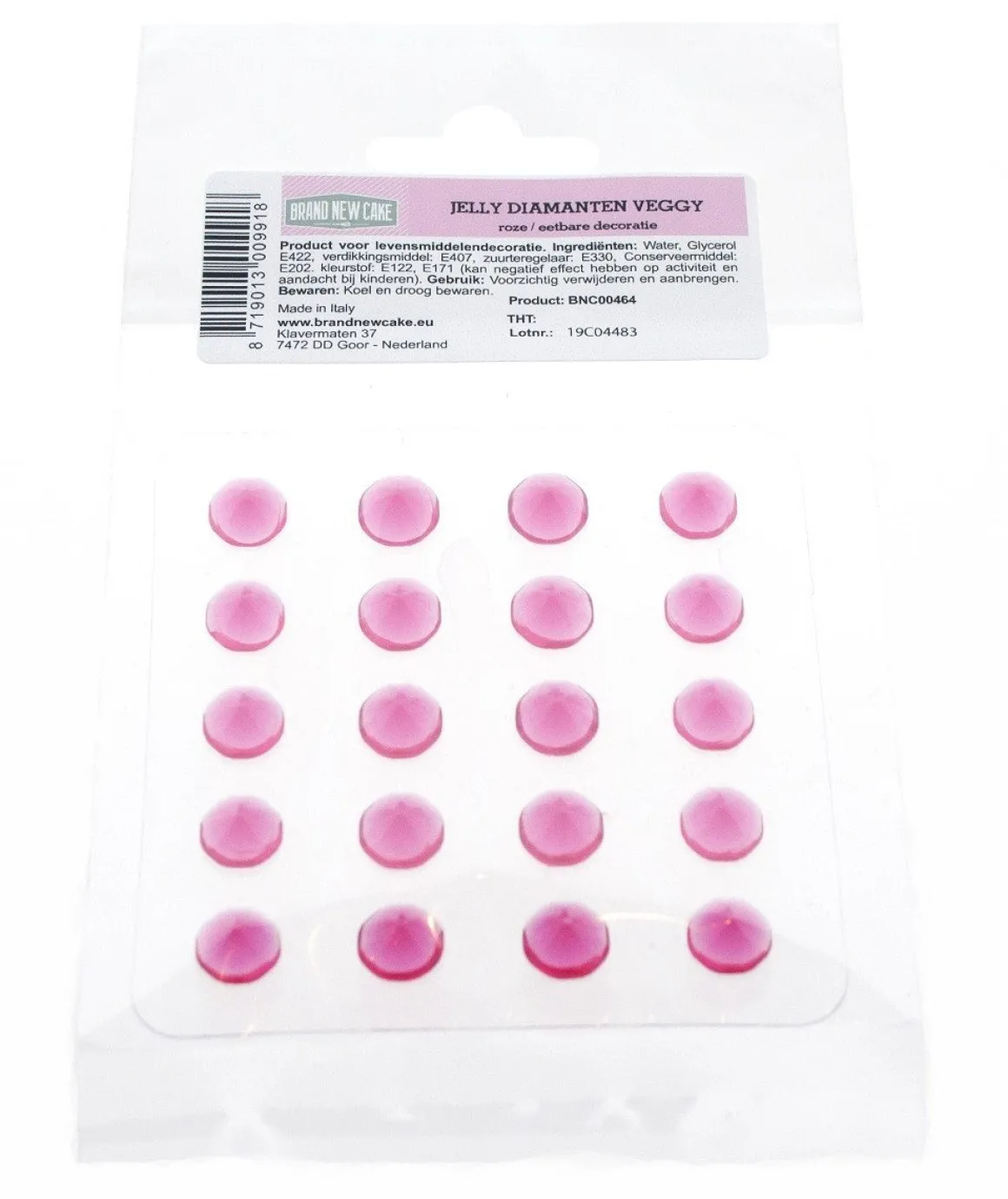 BrandNewCake Eetbare Jelly Diamanten Roze 20st