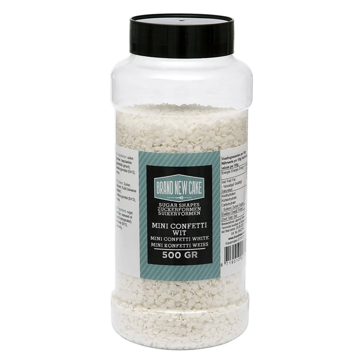 BrandNewCake Mini Confetti Rondjes Wit 4mm 500gr.