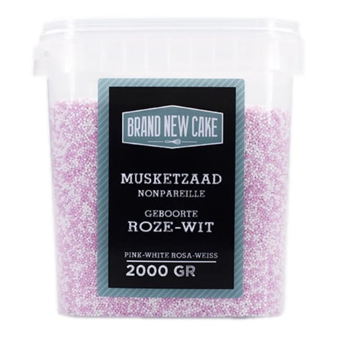 BrandNewCake Musketzaad Geboorte Roze-Wit 2000gr.