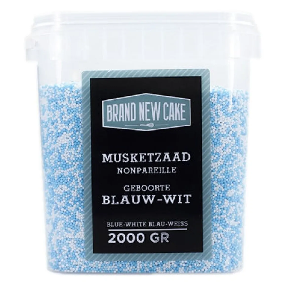 BrandNewCake Musketzaad Geboorte Blauw-Wit 2000gr.