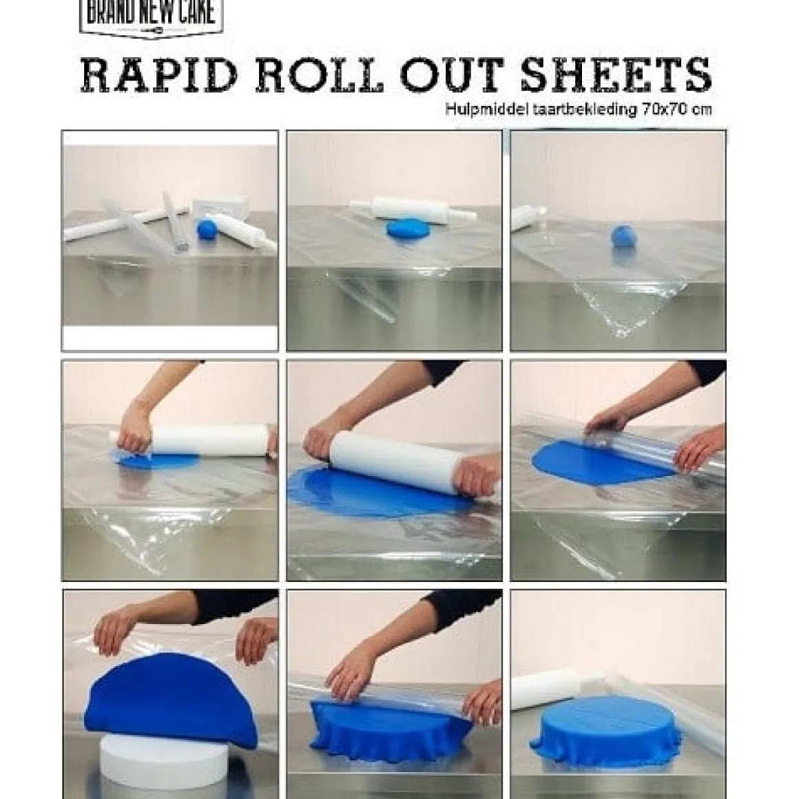 BrandNewCake Roll Out Sheets-hulpmiddel taartbekleding 70x70