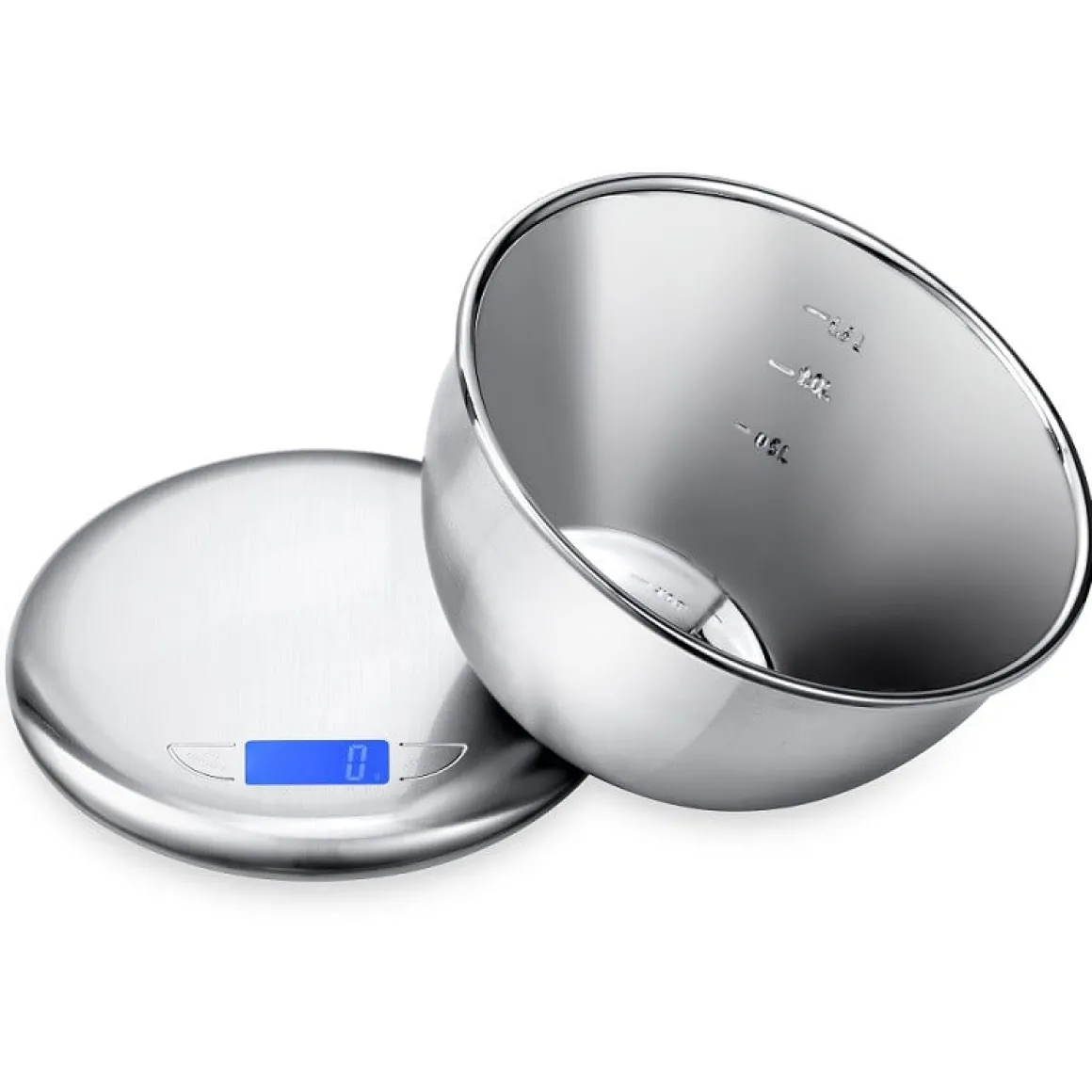 BrandNewCake RVS Keukenweegschaal met kom 5kg / 1g