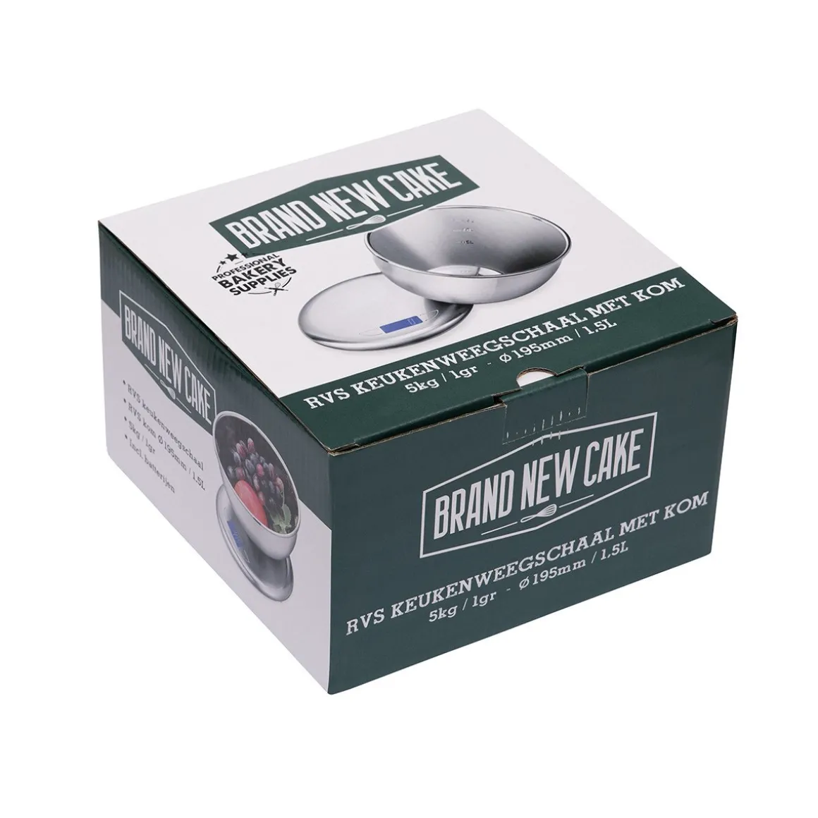 BrandNewCake RVS Keukenweegschaal met kom 5kg / 1g