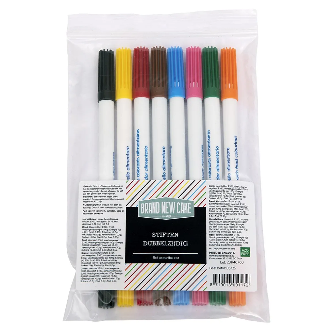 BrandNewCake Stiften Eetbare Inkt Dubbelzijdig Set/8
