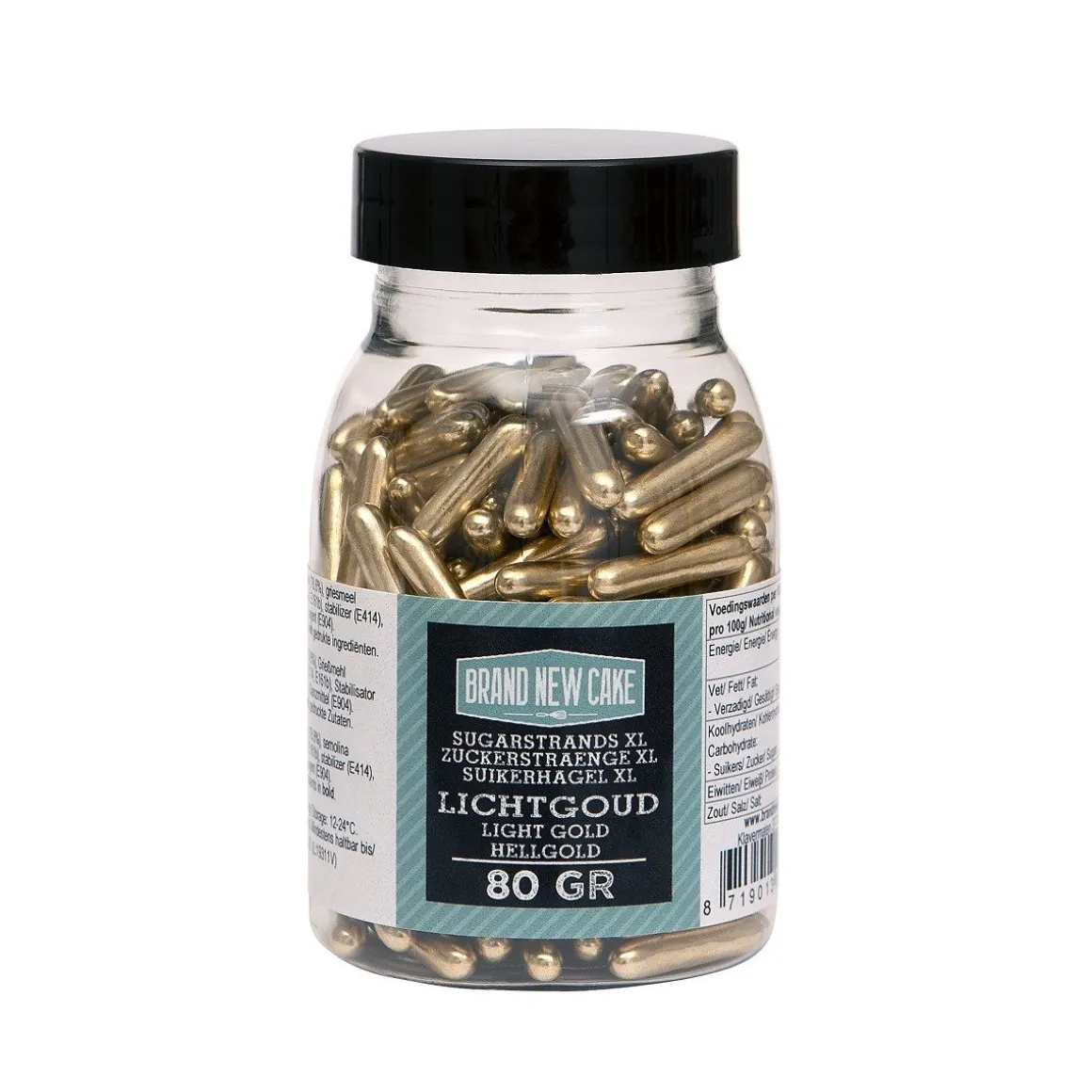 BrandNewCake Sugar Rods Metallic Licht Goud 80gr.