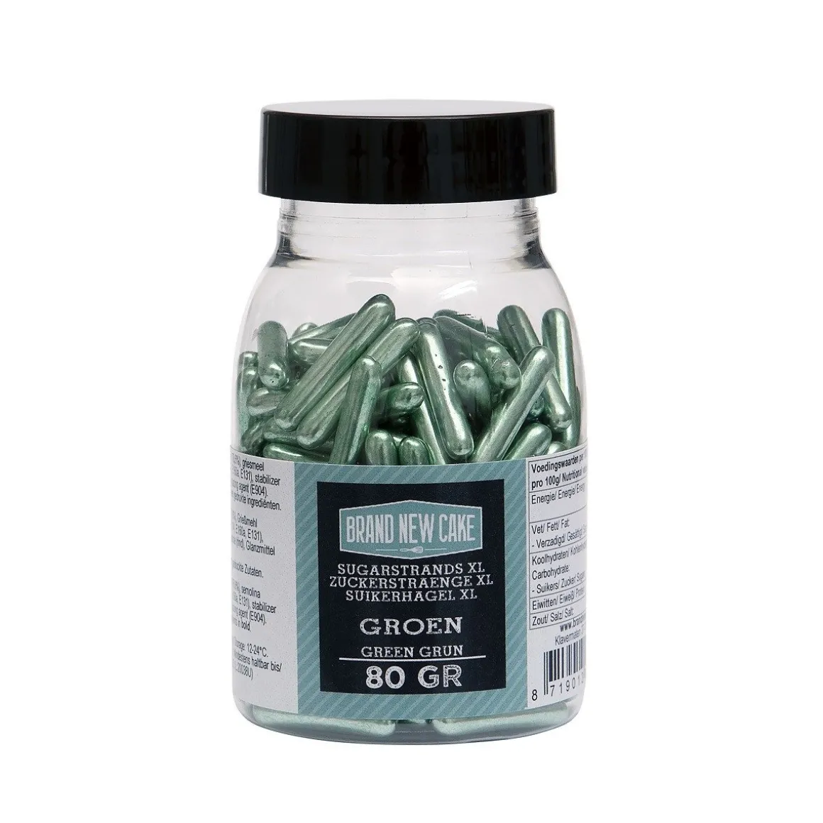 BrandNewCake Sugar Rods Metallic Groen 80gr.
