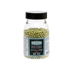 BrandNewCake Suikerparels Metallic Goud 4mm 80gr.