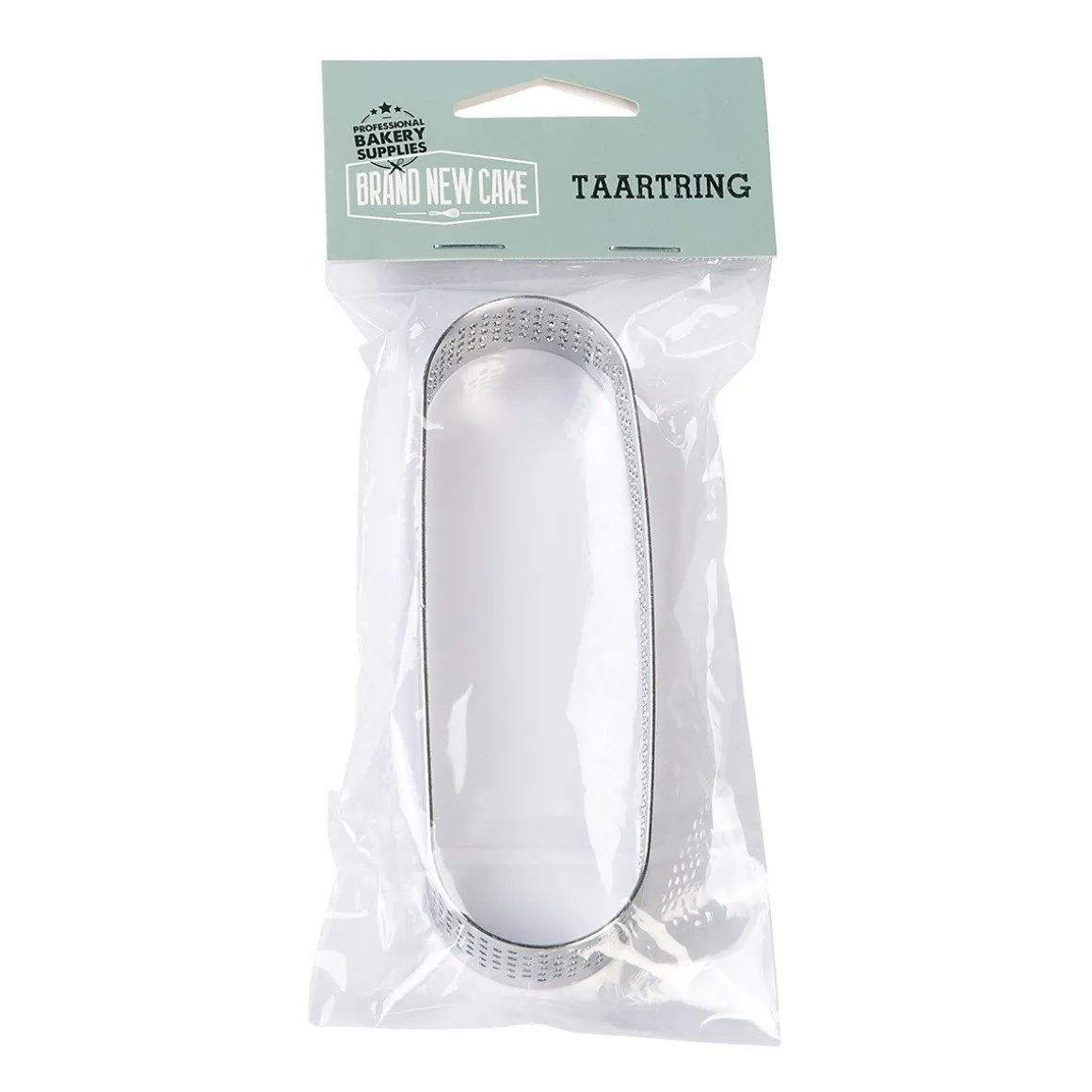 BrandNewCake Taartring RVS Ovaal Geperforeerd 8x3,5x2cm
