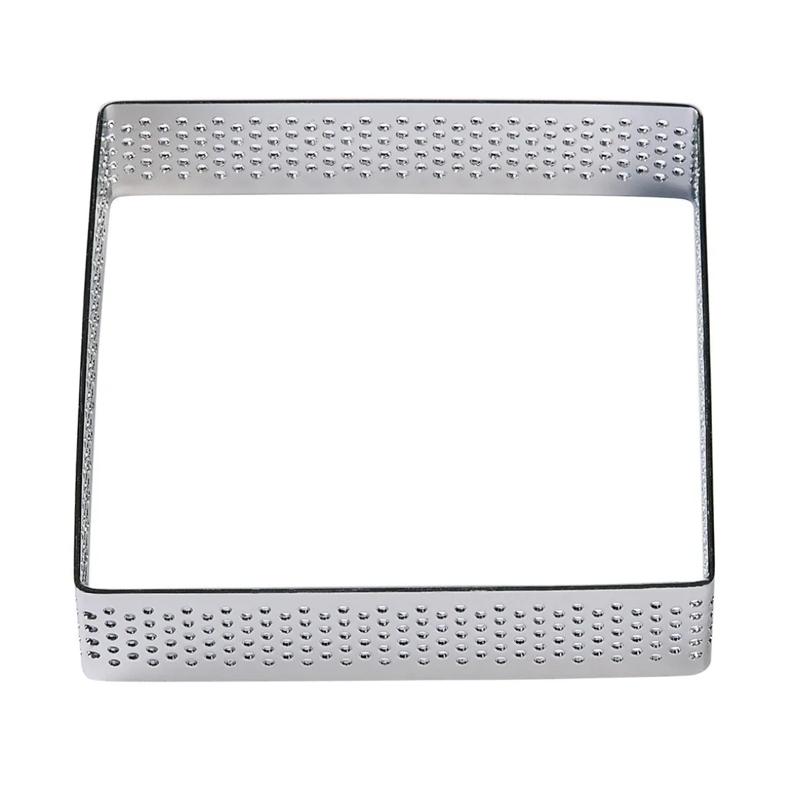 BrandNewCake Taartring RVS Vierkant Geperforeerd 8x2cm**