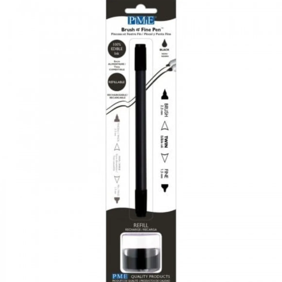 Brush and Fine pen PME navulbaar - zwart