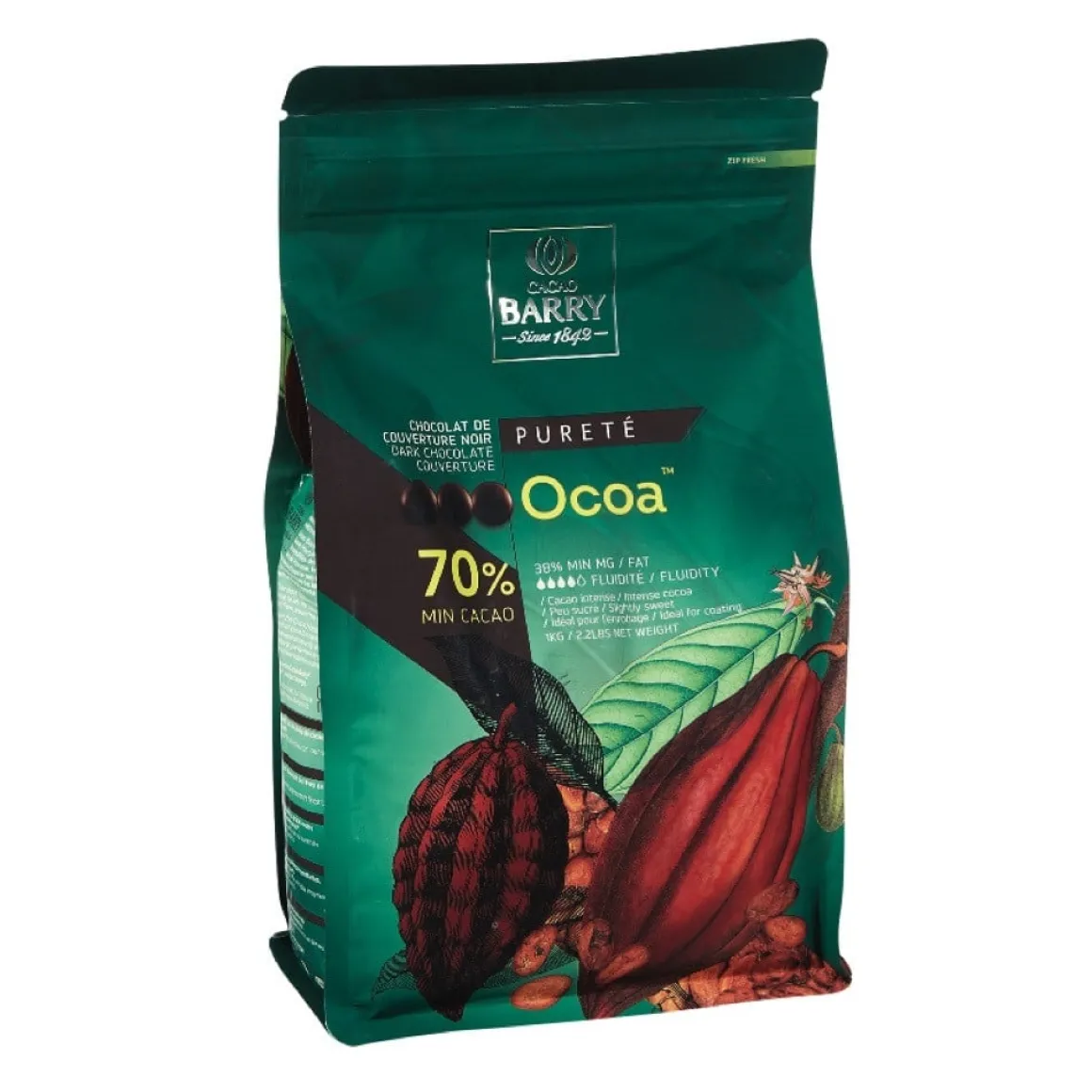 Callebaut Chocolade Callets Puur Ocoa (70%) 1kg