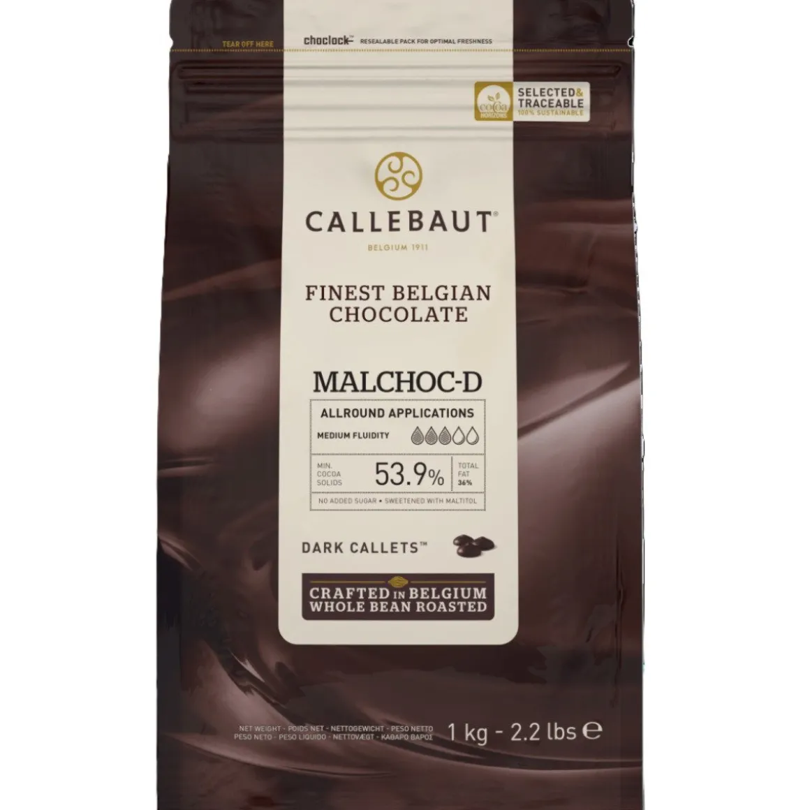 Callebaut Chocolade Callets Puur 1kg (zonder suiker)