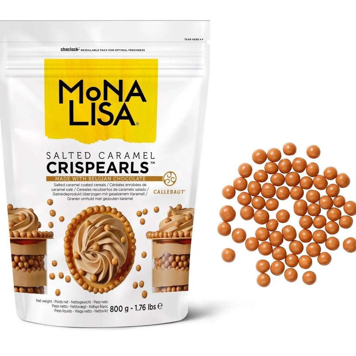 Callebaut Chocolade CrispyPearls, Salted Caramel 800 gram
