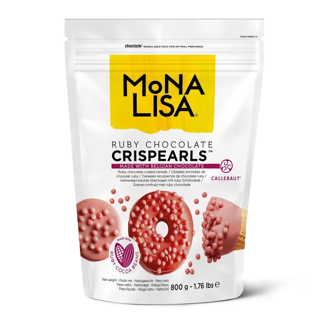 Callebaut Chocolade Crispy Pearls Ruby 800 gram