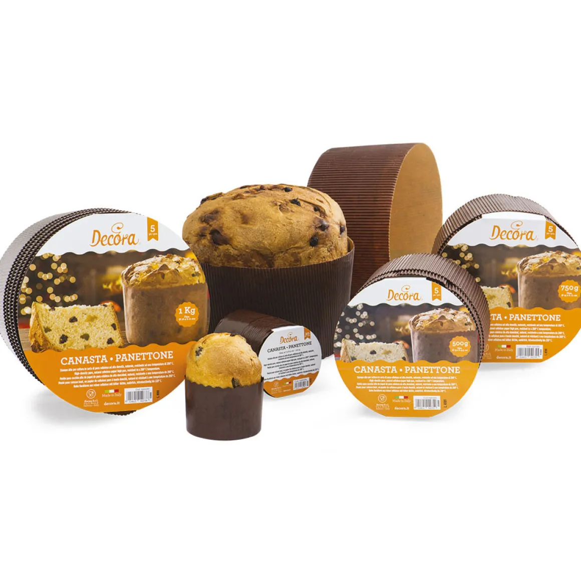 Canasta/Panettone Bakvorm Ø15x11(h) cm 5 stuks