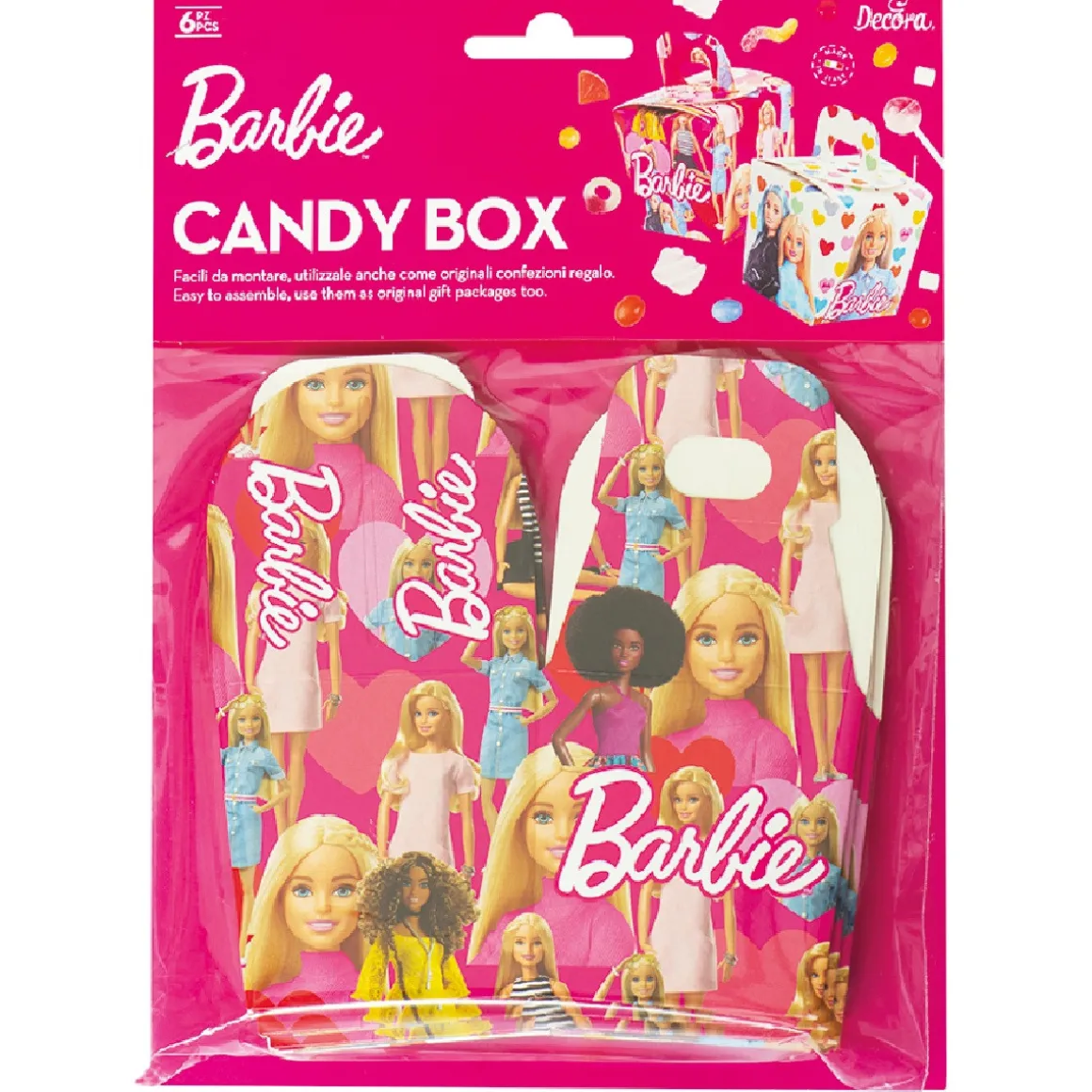 Candy Box Barbie 7x7x8cm 6st**