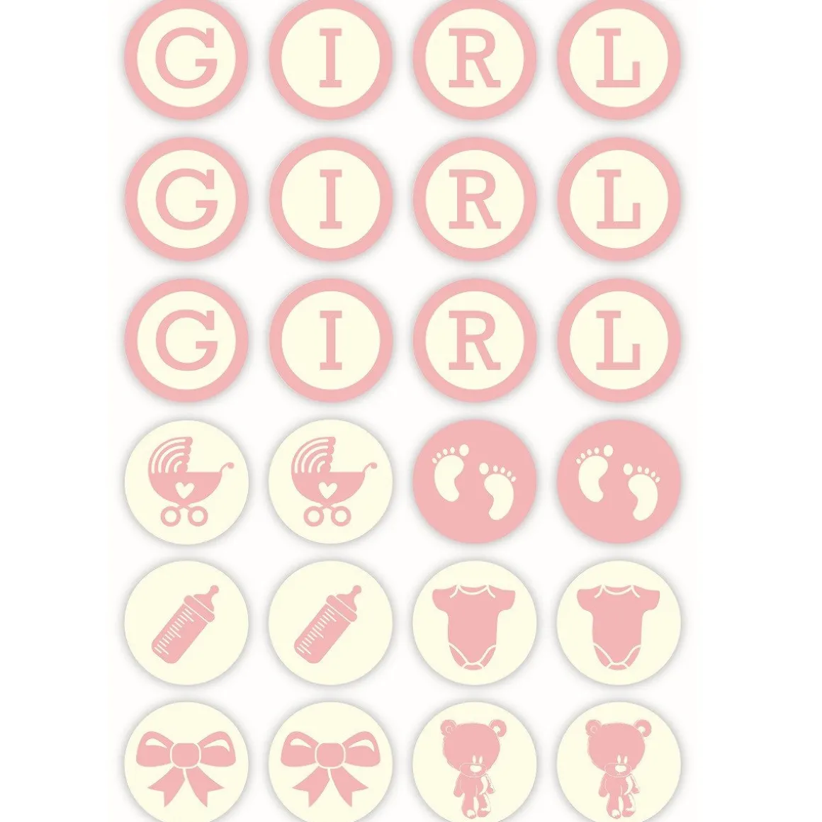 Chocoladedecoratie Baby Girl Ø3cm 24st.