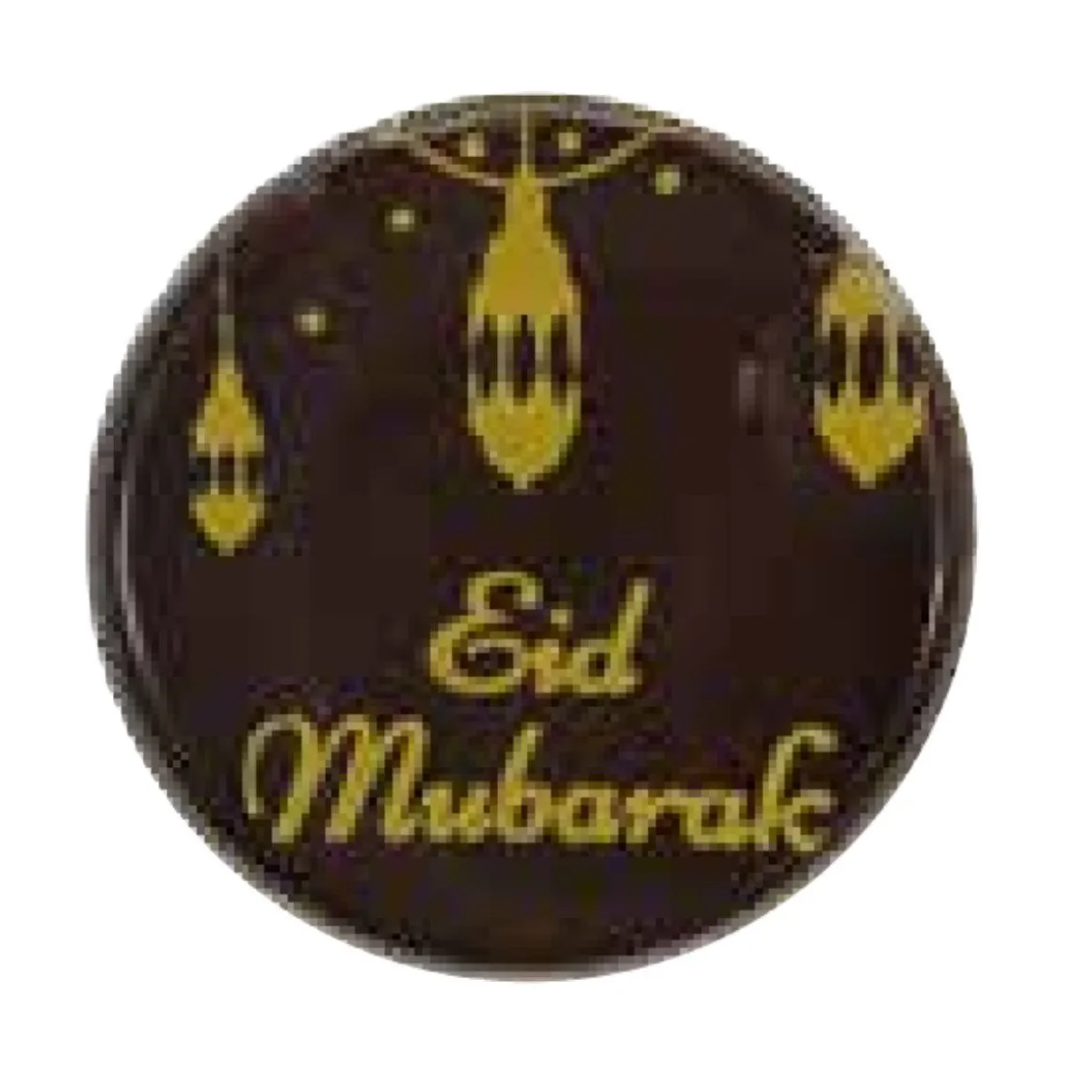 Chocoladedecoratie Eid Mubarak Rond Ø3,5cm 48st.
