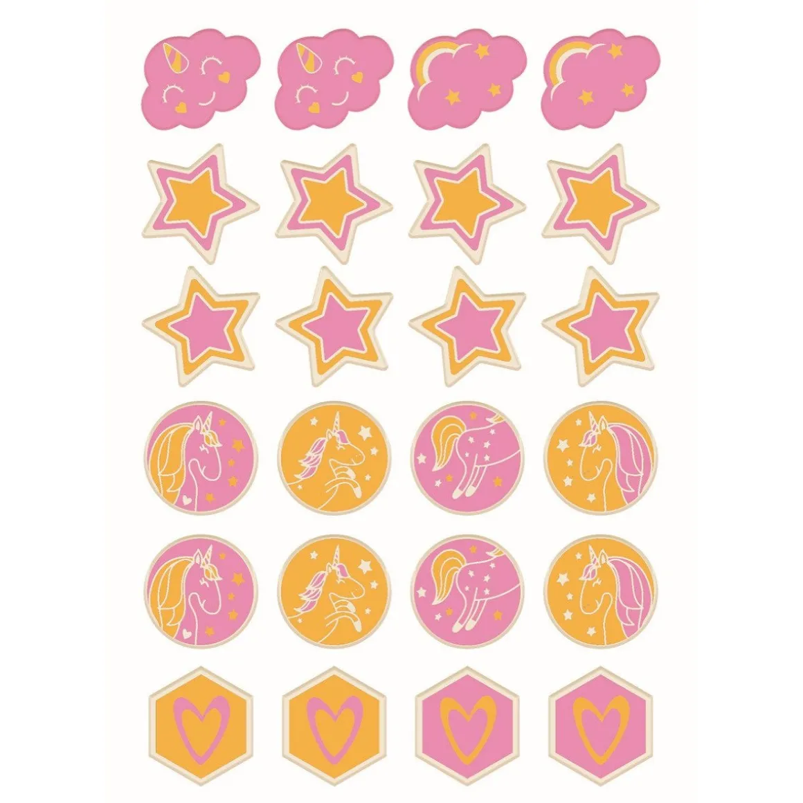 Chocoladedecoratie Happy Unicorns Ø3cm 24st.