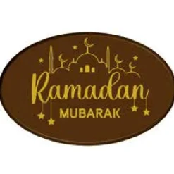 Chocoladedecoratie Ramadan Mubarak Ovaal 3,4x5,5cm 30st.