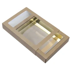 Chocoladeletterdoos GK7 Kraft / Goud 3st