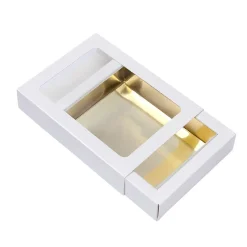 Chocoladeletterdoos Klein GK1 Wit / Goud 3st