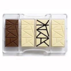 Chocolademal Strepen Tablet (4x) 8,5x4,2 cm