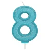 Culpitt Cijferkaars #8 Blauw met Glitter