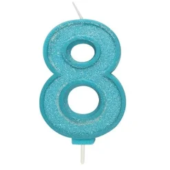 Culpitt Cijferkaars #8 Blauw met Glitter