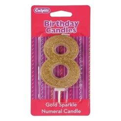 Culpitt Cijferkaars #8 Goud met Glitter