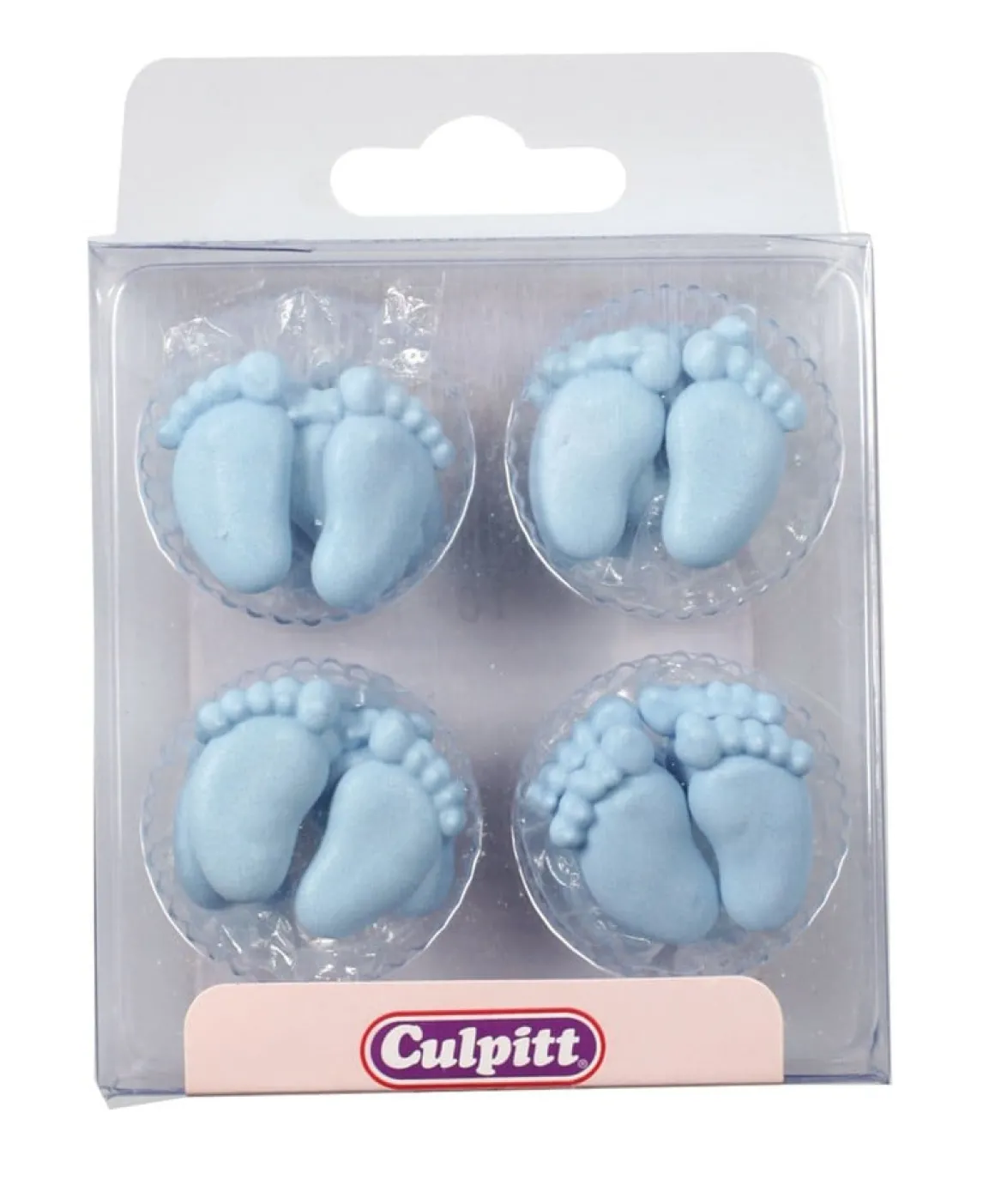 Culpitt Suikerdecoratie Baby Voetjes Blauw 12 paar