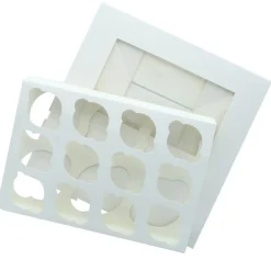 Cupcake Doosje 6 / 12 MINI Wit (incl. tray-venster) 3st.