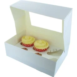 Cupcake Doosje 6 / 12 MINI Wit (incl. tray-venster) 25st.
