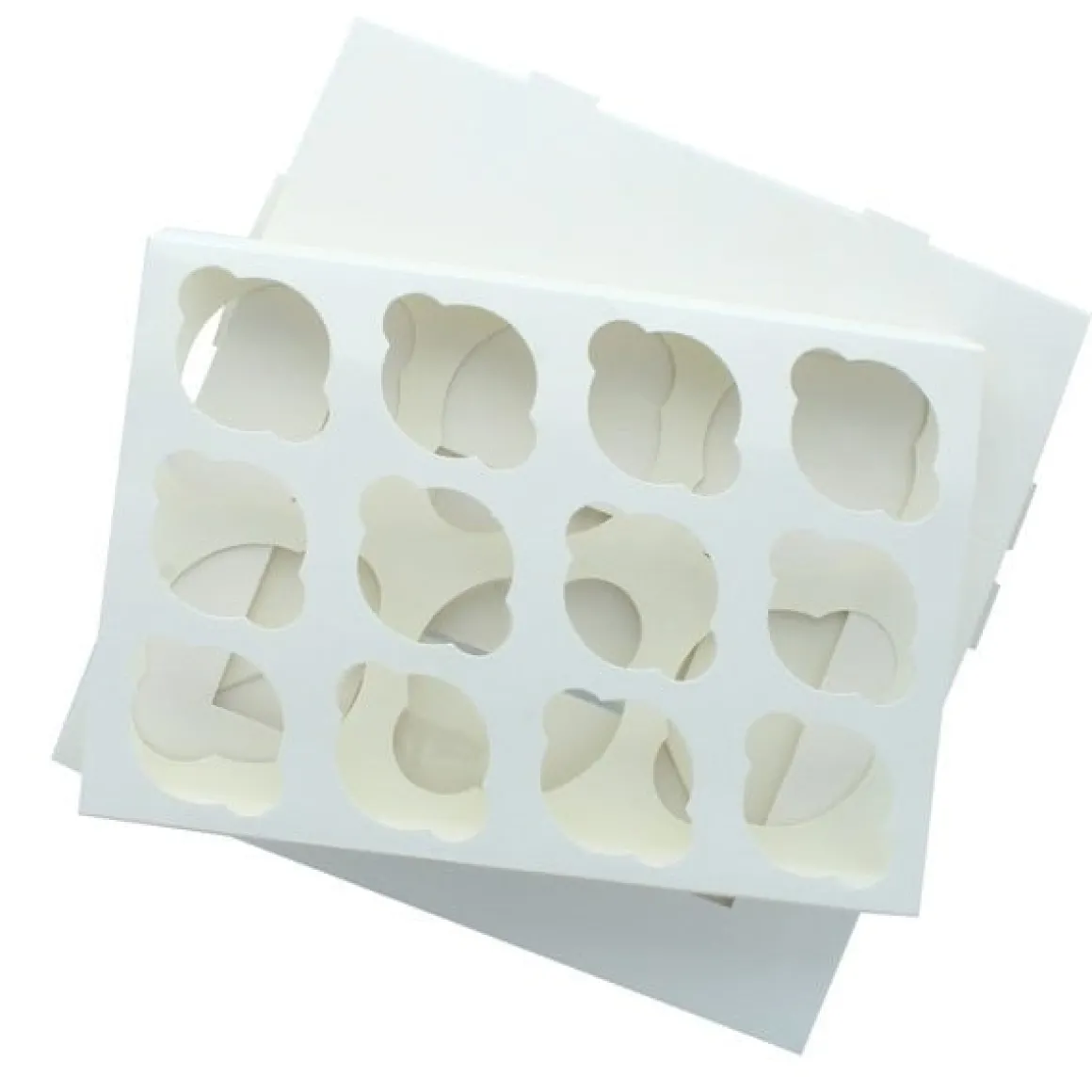 Cupcake Doosje 6 / 12 MINI Wit (incl. tray-venster) 25st.