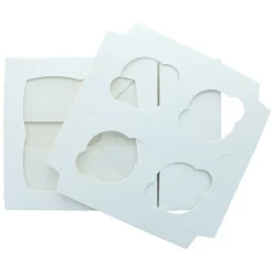 Cupcake Doosje 4 Wit (incl. tray met venster) 25st.