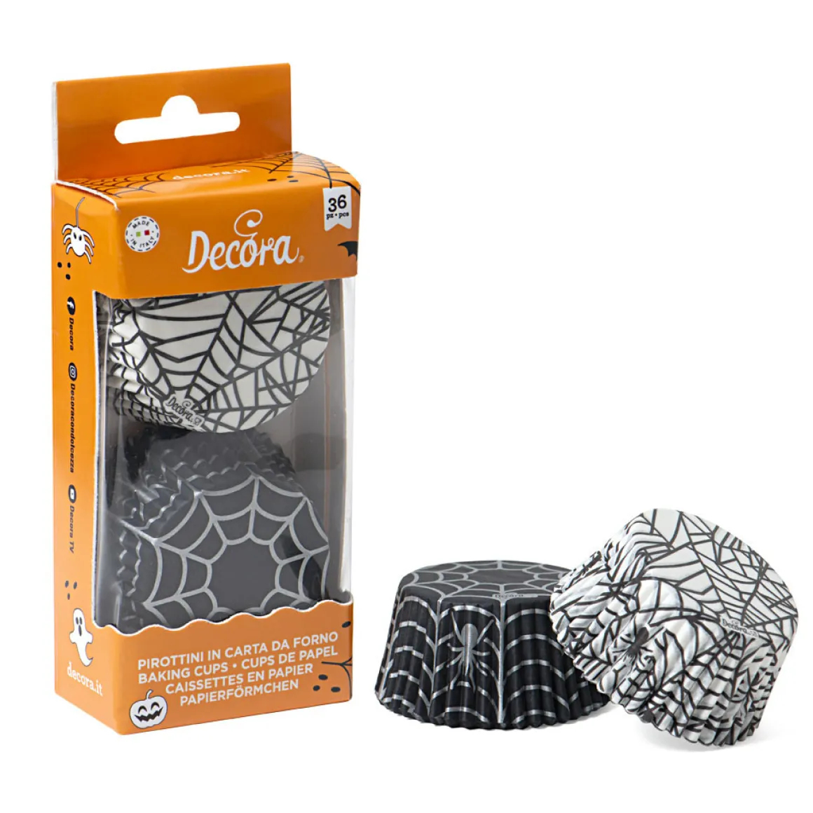 Cupcake Vormpjes Halloween Spinnenweb Ø50x32(h) cm 36 stuks