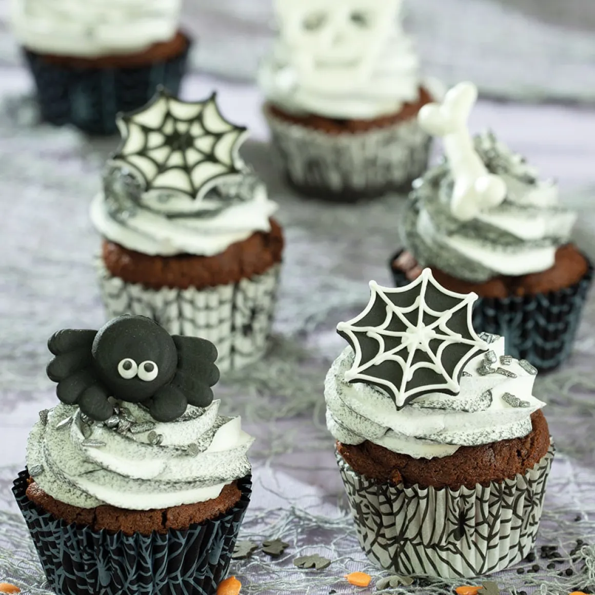 Cupcake Vormpjes Halloween Spinnenweb Ø50x32(h) cm 36 stuks