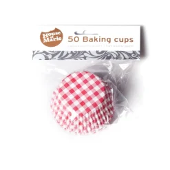 Cupcake Vormpjes HoM Boerenbont Ruit Rood 50x33mm. 50st.