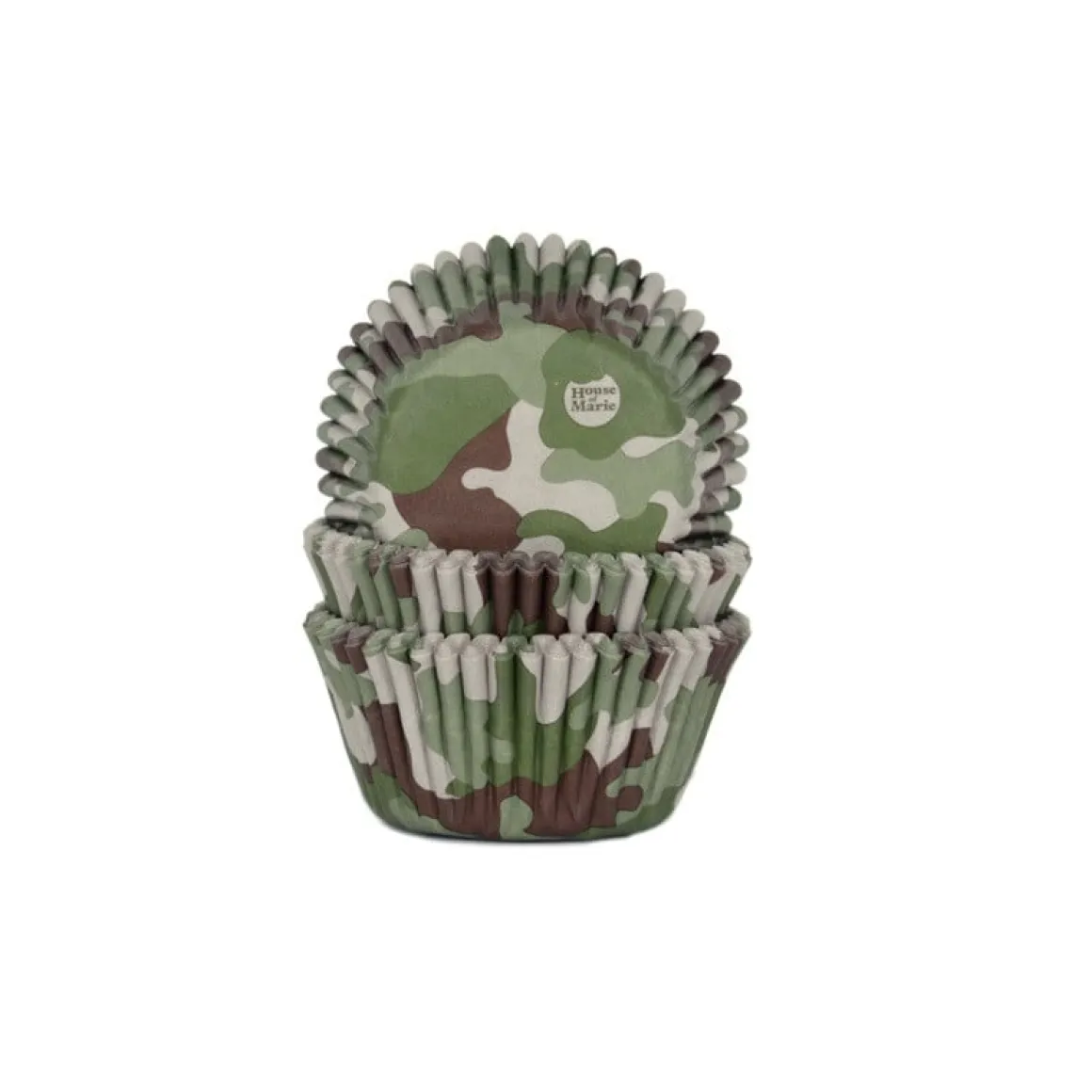 Cupcake Vormpjes HoM Camouflage Groen 50x33mm. 50st.