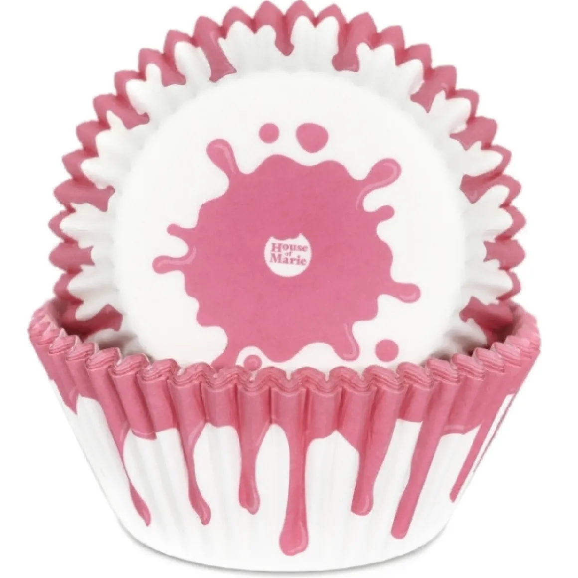 Cupcake Vormpjes HoM Drip Roze 50x33mm. 50st.